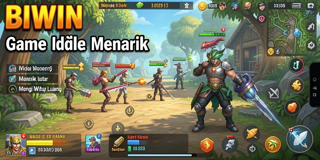 Tampilan gameplay BIWIN yang menampilkan aksi mengumpulkan sumber daya.