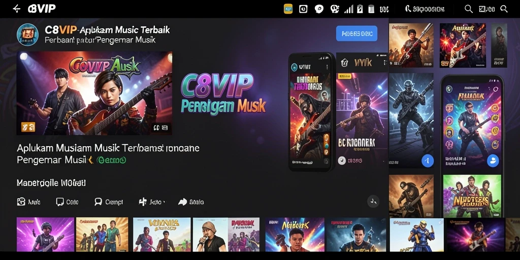 Screenshot menunjukkan gameplay interaktif dari C8VIP dalam permainan musik.