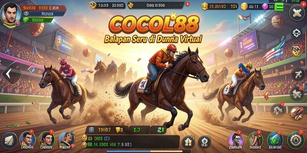 Tampilan gameplay COCOL88 yang mendebarkan di trek balap.