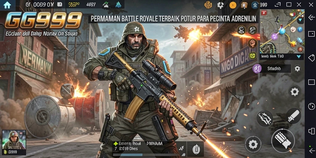 Tampilan gameplay menegangkan dari GG999 dalam pertarungan Battle Royale.