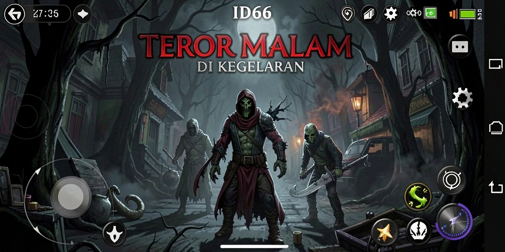 Screenshot ID66 menampilkan suasana menegangkan dengan karakter menakutkan.