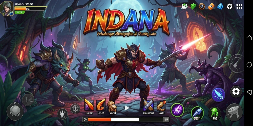 Tampilan gameplay INDAAA yang menakjubkan saat menjelajahi dunia petualangan.