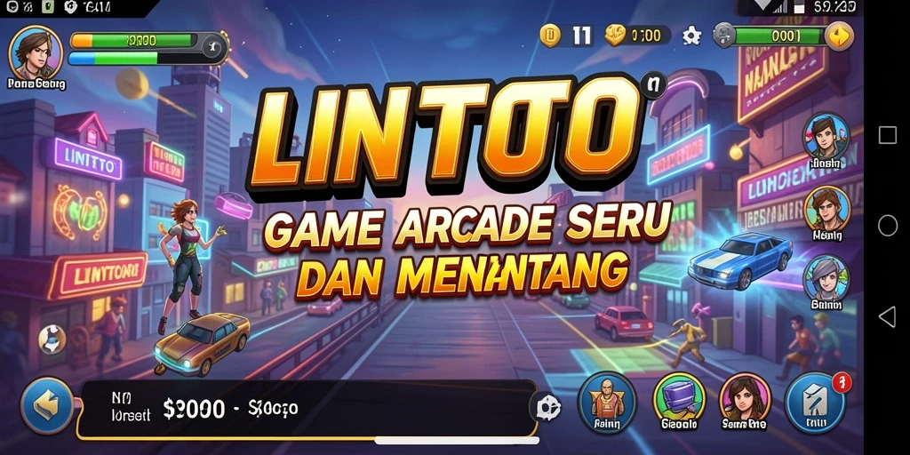 Screenshot gameplay LINITOTO menampilkan aksi arcade yang seru dan cepat.
