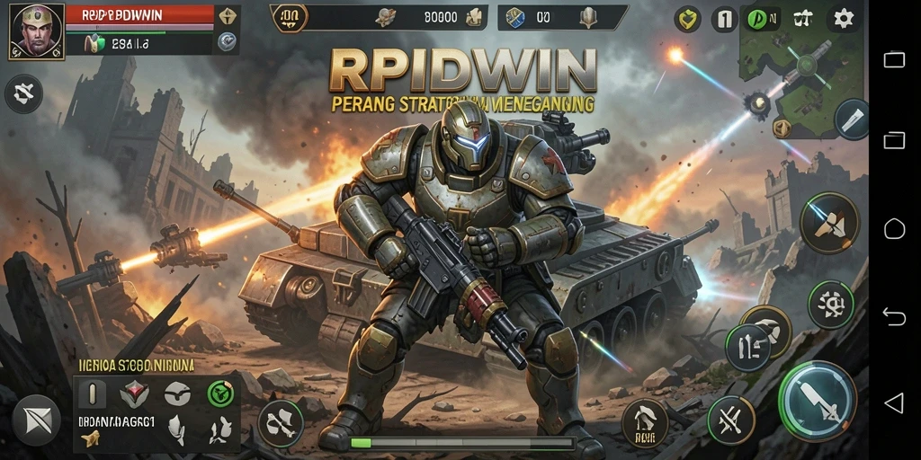 Tampilan screenshot RPIDWIN yang menunjukkan aksi pertempuran strategi yang mendebarkan.