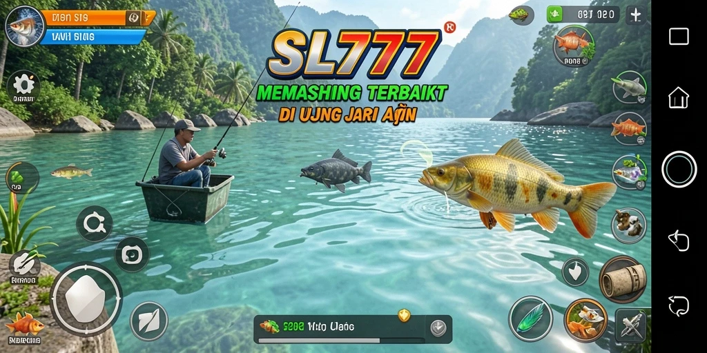 Screenshot gameplay <strong>SL777</strong> menunjukkan keindahan lokasi memancing yang menakjubkan.