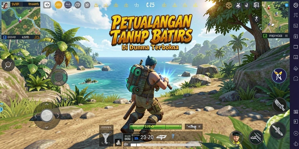 Screenshot gameplay SVIP10 menampilkan dunia terbuka yang luas dan indah.